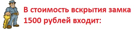 вскрытие замков цена