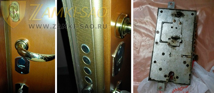 Мастер отремонтировал замок железной двери zamki-sao.com