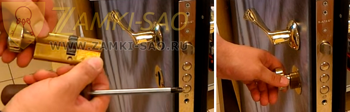 Установка личинки замка входной двери zamki-sao.com