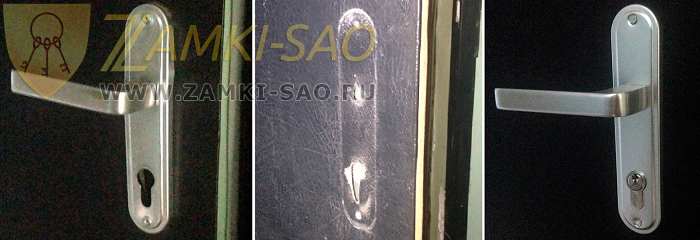 Процесс установки личинки на входную дверь zamki-sao.com